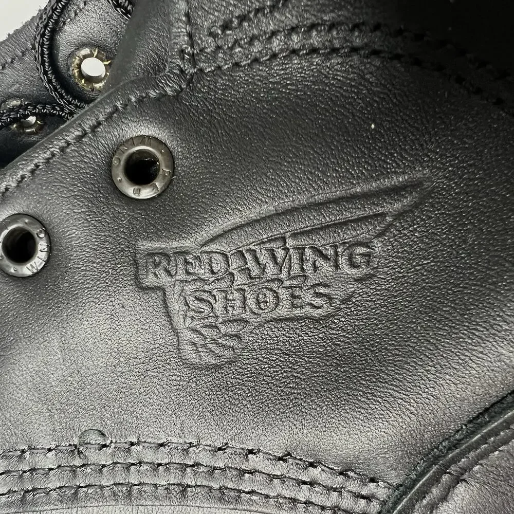 Red Wing 607 Work Boots 10.5 EE Black Leather EH Soft Toe USA MSRP $269 New